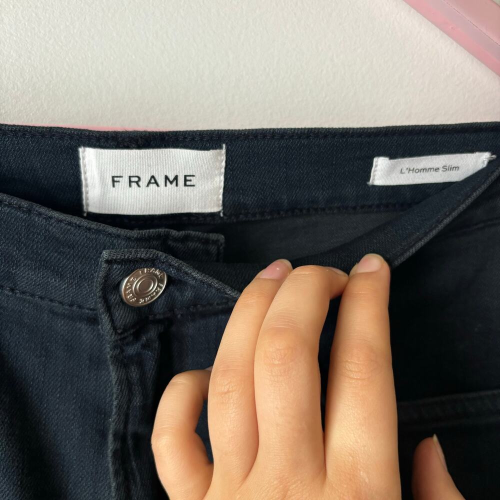 FRAME L'Homme Slim Black Jeans - Picture 2 of 7